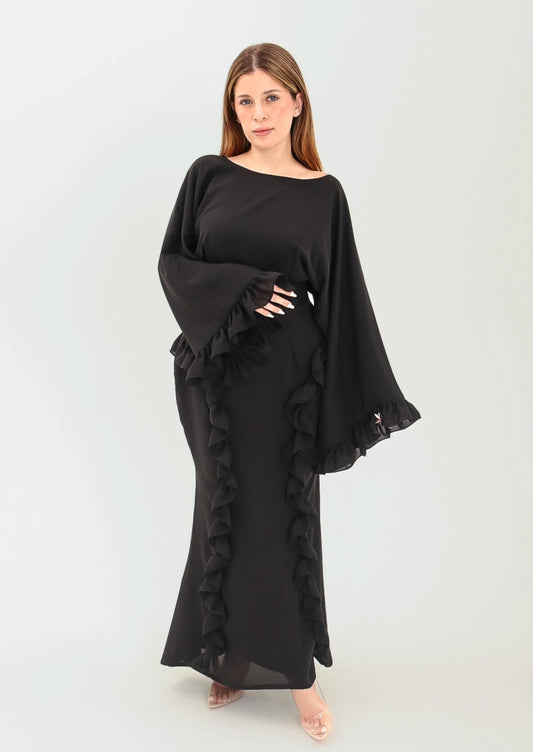 The FM Label: Amber Long Sleeve Dress in Black